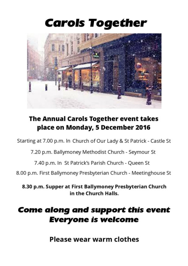 Carols Together, Monday 5 December 2016